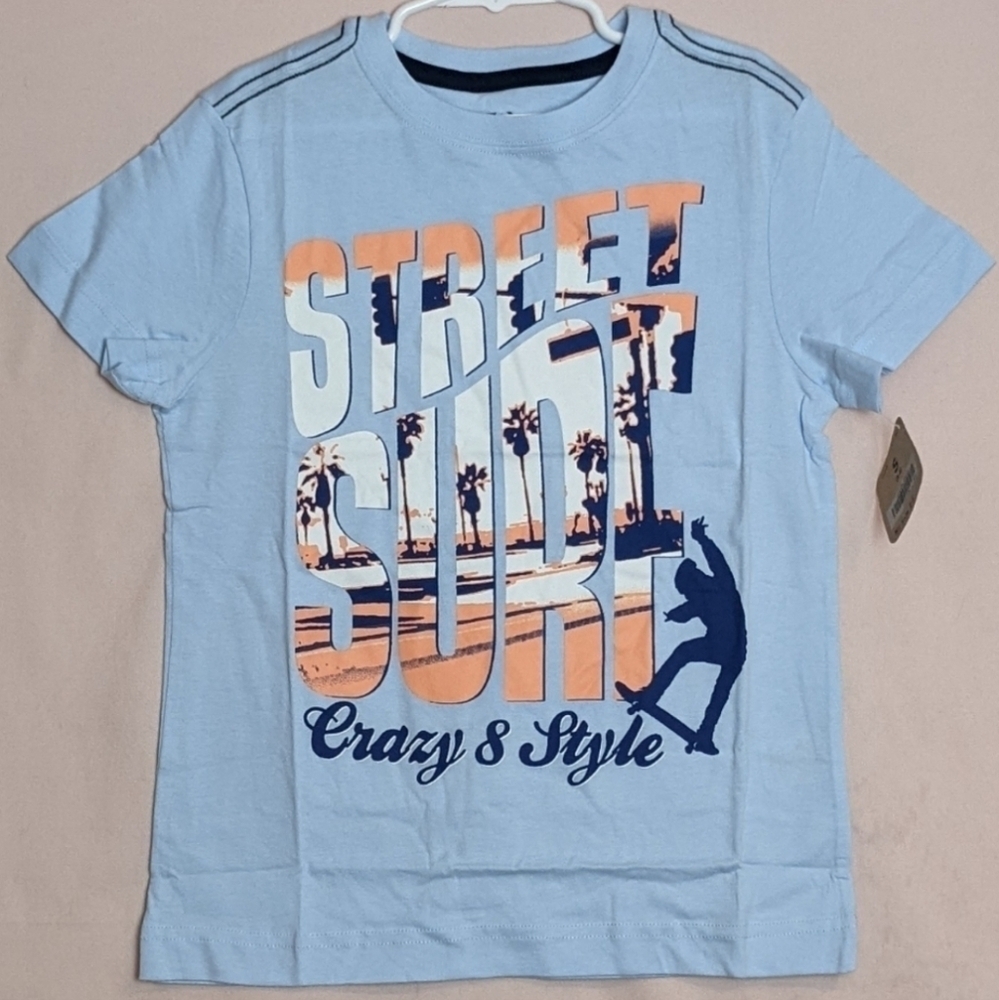 Crazy 8 Light Blue Surf Short Sleeve Graphic Tee